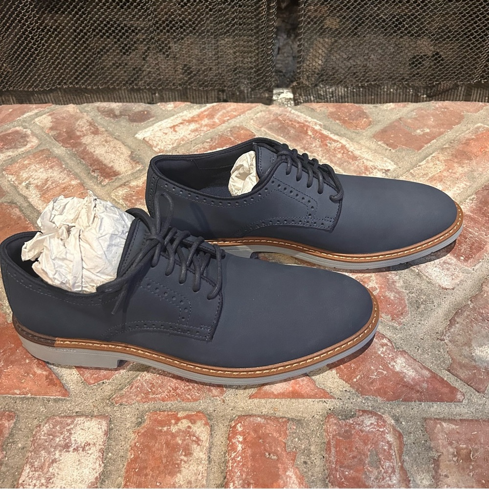 NWOT Cole Haan Blue Grand Series 360 Oxfords Nubuck Upper Rubber Sole Men’s 11M